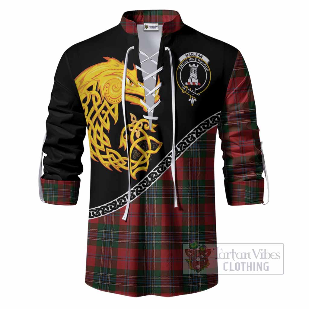 MacLean (McLean) Tartan Crest Ghillie Shirt Legendary Dragon Knot Half Style