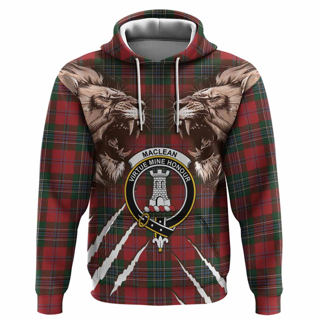 MacLean (McLean) Tartan Crest Hoodie Ferocious Lion Style
