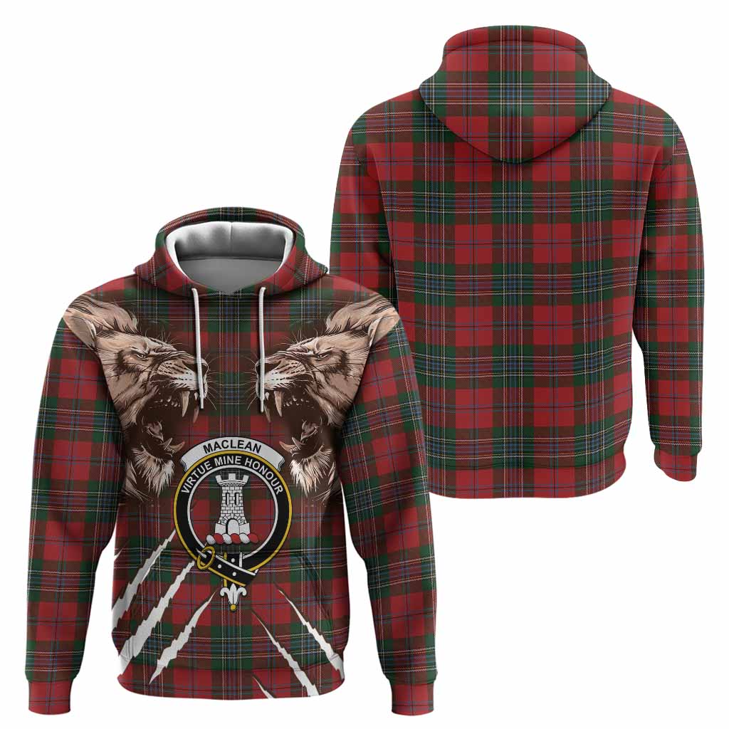 MacLean (McLean) Tartan Crest Hoodie Ferocious Lion Style