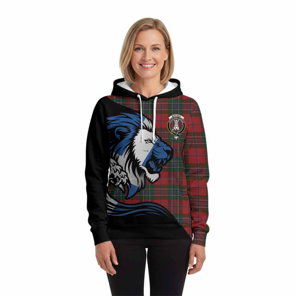 MacLean (McLean) Tartan Crest Hoodie Scottish Golden Lions Wave Flow