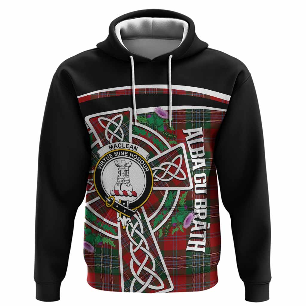MacLean (McLean) Tartan Crest Hoodie Scottish Thistle Celtic Cross Alba Gu Brath
