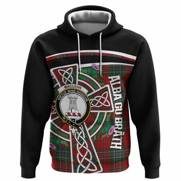 MacLean (McLean) Tartan Crest Hoodie Scottish Thistle Celtic Cross Alba Gu Brath