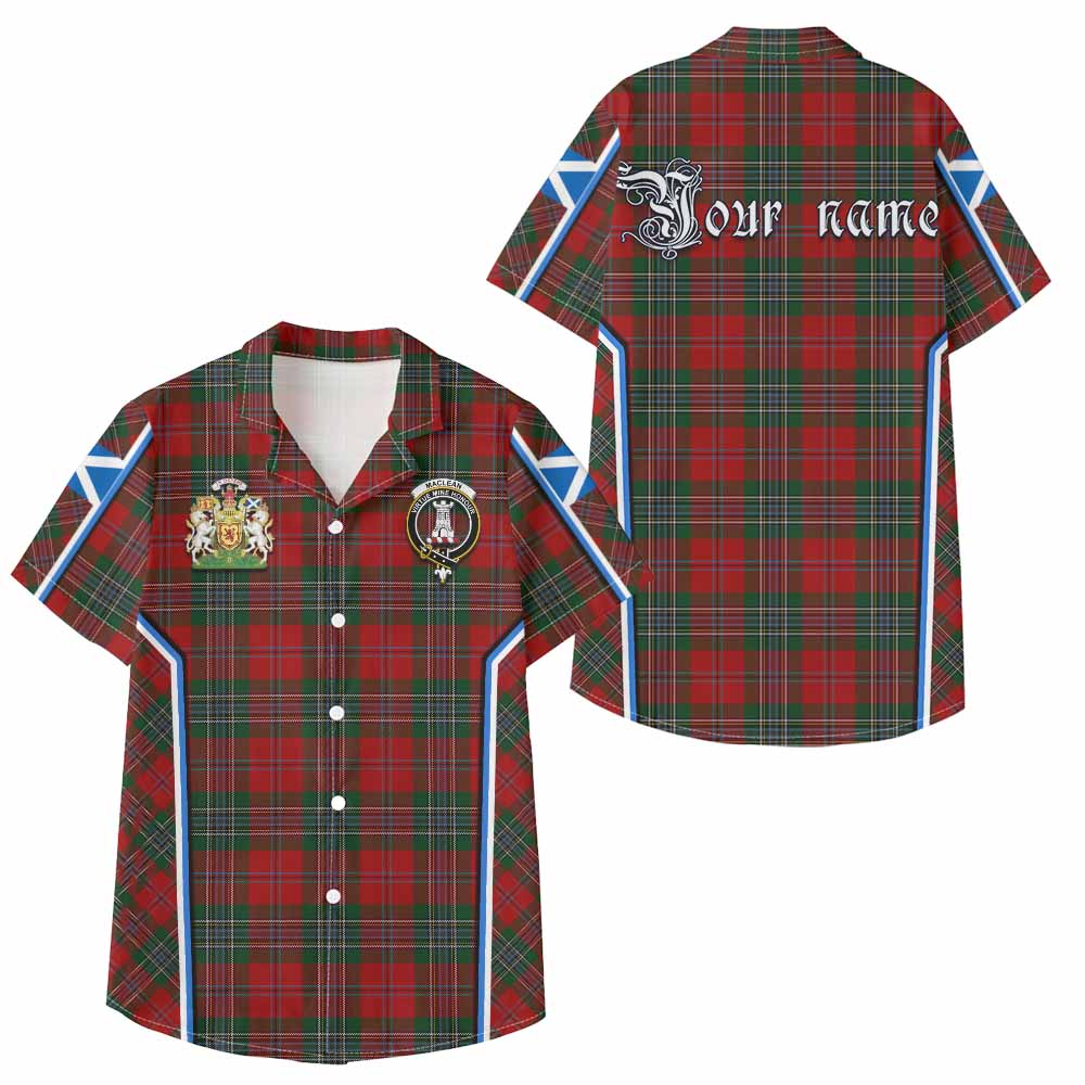 MacLean (McLean) Tartan Crest Kid Hawaiian Shirt Scotland Coat of Arm Flag Style - Tartan Vibes Clothing
