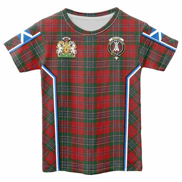 MacLean (McLean) Tartan Crest Kid T-shirt Scotland Coat of Arm Flag Style - Tartan Vibes Clothing
