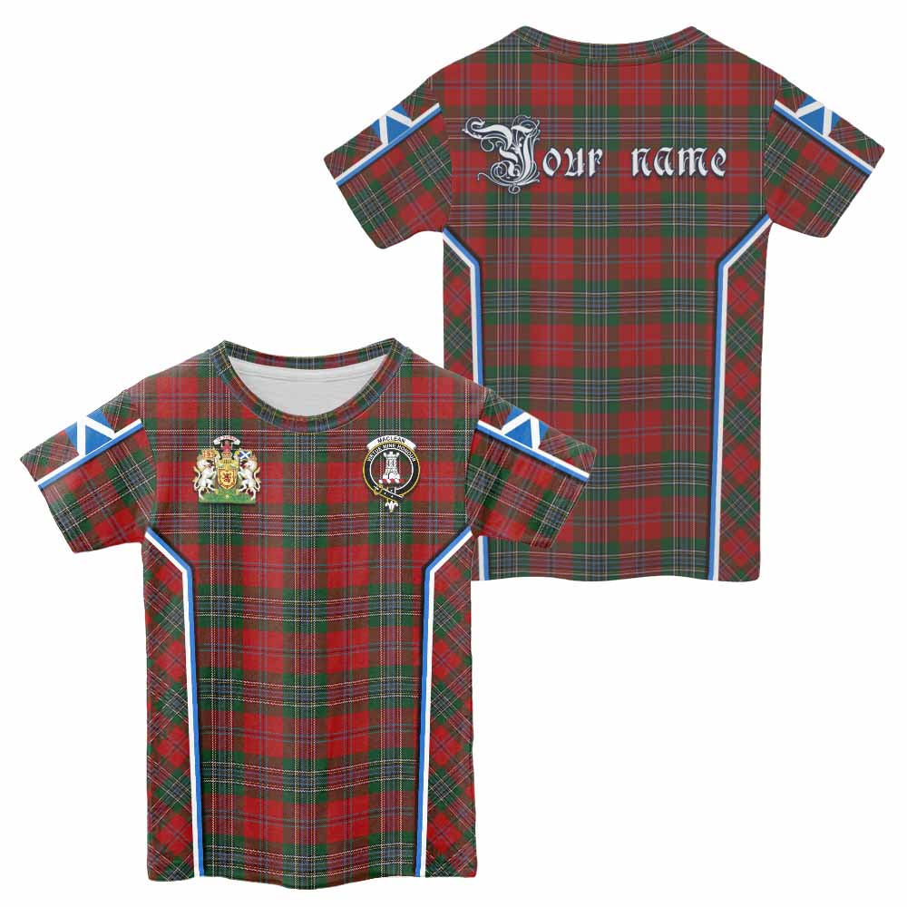 MacLean (McLean) Tartan Crest Kid T-shirt Scotland Coat of Arm Flag Style - Tartan Vibes Clothing