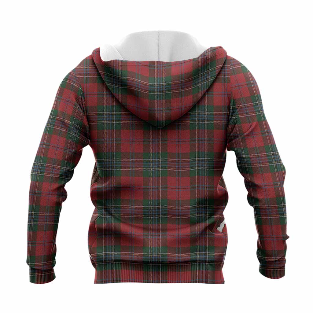MacLean (McLean) Tartan Crest Knitted Hoodie Ferocious Lion Style