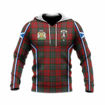 MacLean (McLean) Tartan Crest Knitted Hoodie Scotland Coat of Arm Flag Style
