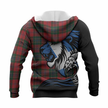 MacLean (McLean) Tartan Crest Knitted Hoodie Scottish Golden Lions Wave Flow