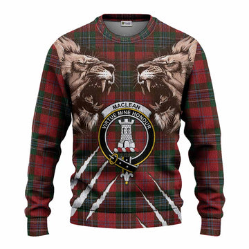 MacLean (McLean) Tartan Crest Knitted Sweater Ferocious Lion Style