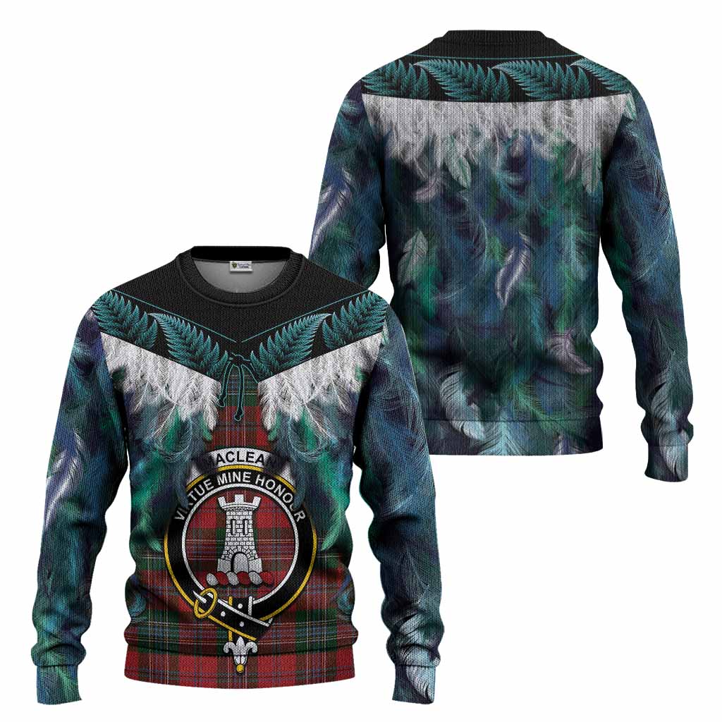 MacLean (McLean) Tartan Crest Knitted Sweater New Zealand Maori Korowai Cloak