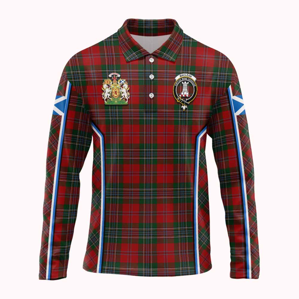 MacLean (McLean) Tartan Crest Long Sleeve Polo Shirt Scotland Coat of Arm Flag Style - Tartan Vibes Clothing