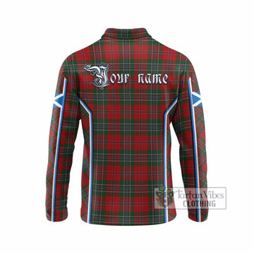 MacLean (McLean) Tartan Crest Long Sleeve Polo Shirt Scotland Coat of Arm Flag Style