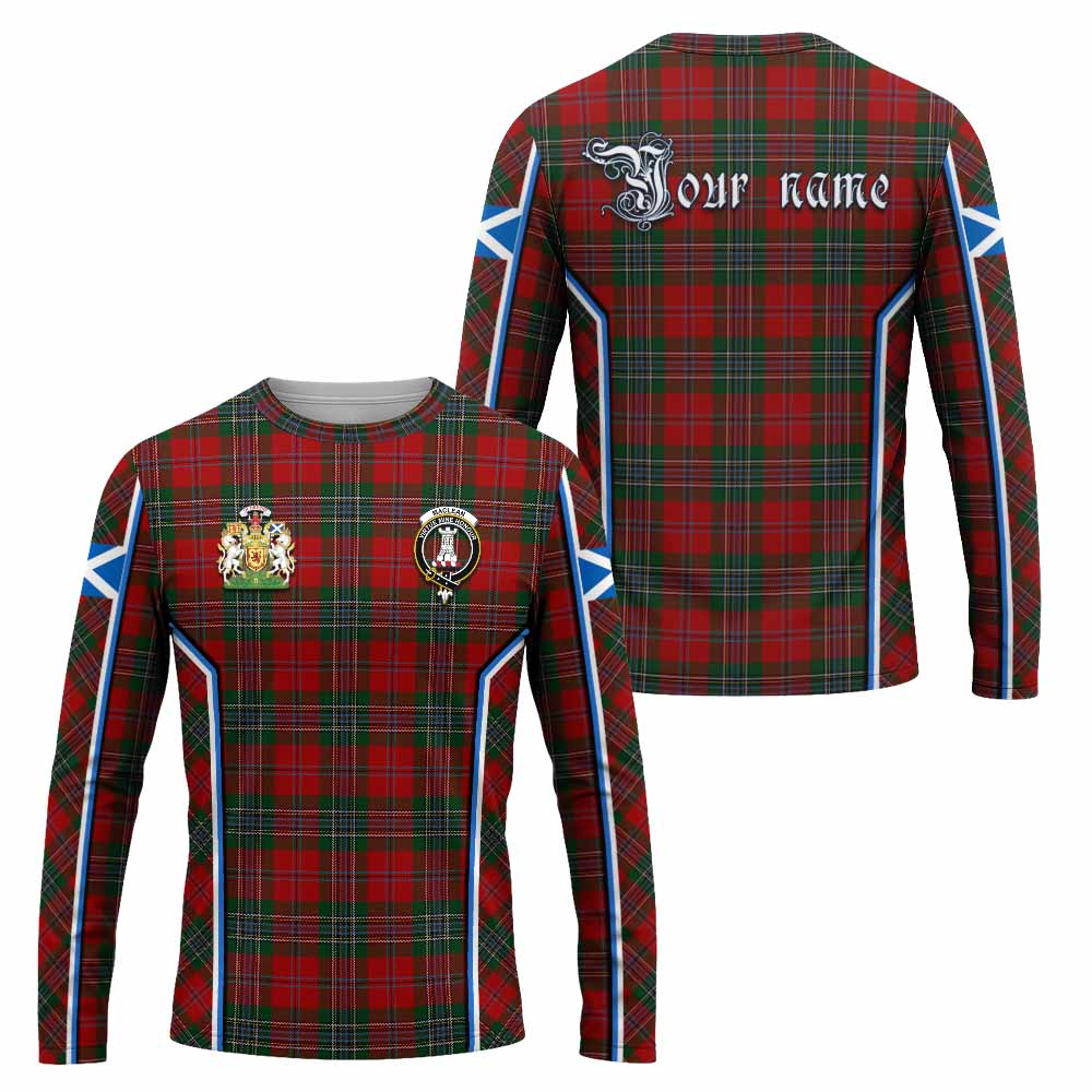 MacLean (McLean) Tartan Crest Long Sleeve T-Shirt Scotland Coat of Arm Flag Style - Tartan Vibes Clothing