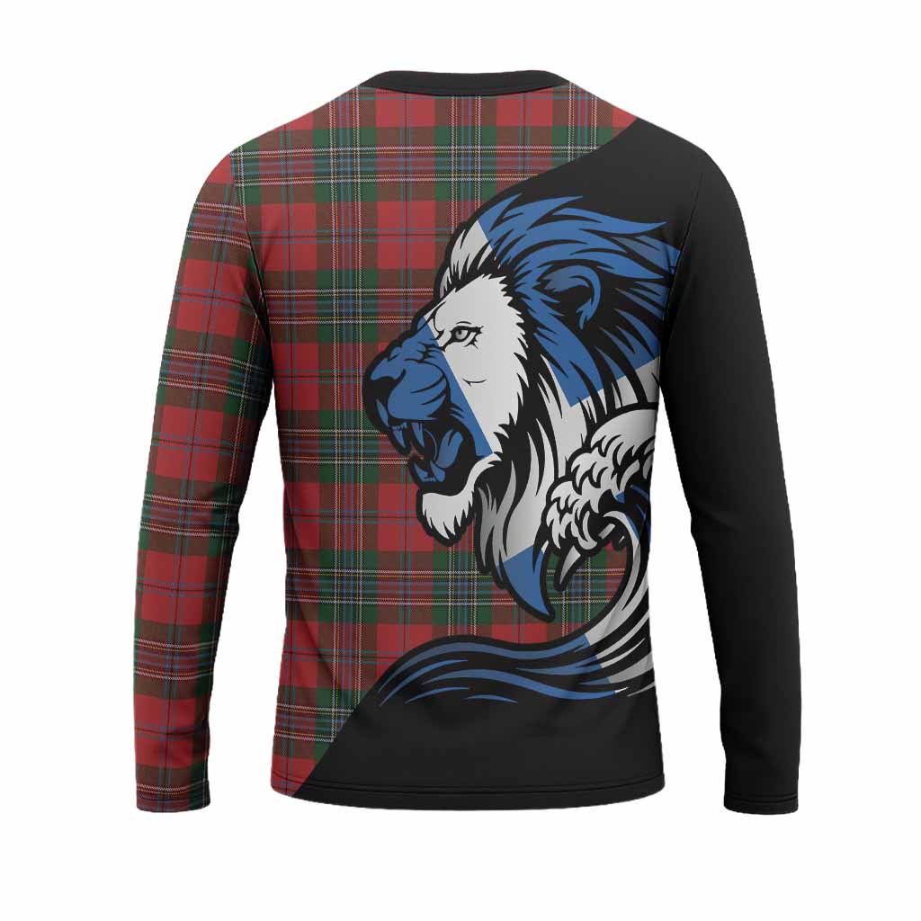 MacLean (McLean) Tartan Crest Long Sleeve T-Shirt Scottish Golden Lions Wave Flow