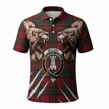 MacLean (McLean) Tartan Crest Polo Shirt Ferocious Lion Style
