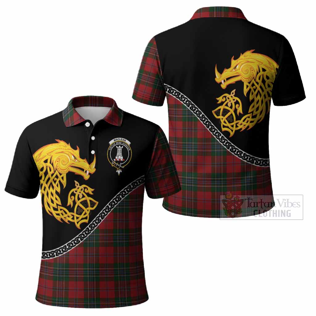 MacLean (McLean) Tartan Crest Polo Shirt Legendary Dragon Knot Half Style