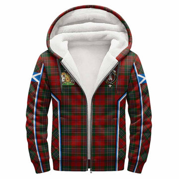 MacLean (McLean) Tartan Crest Sherpa Hoodie Scotland Coat of Arm Flag Style