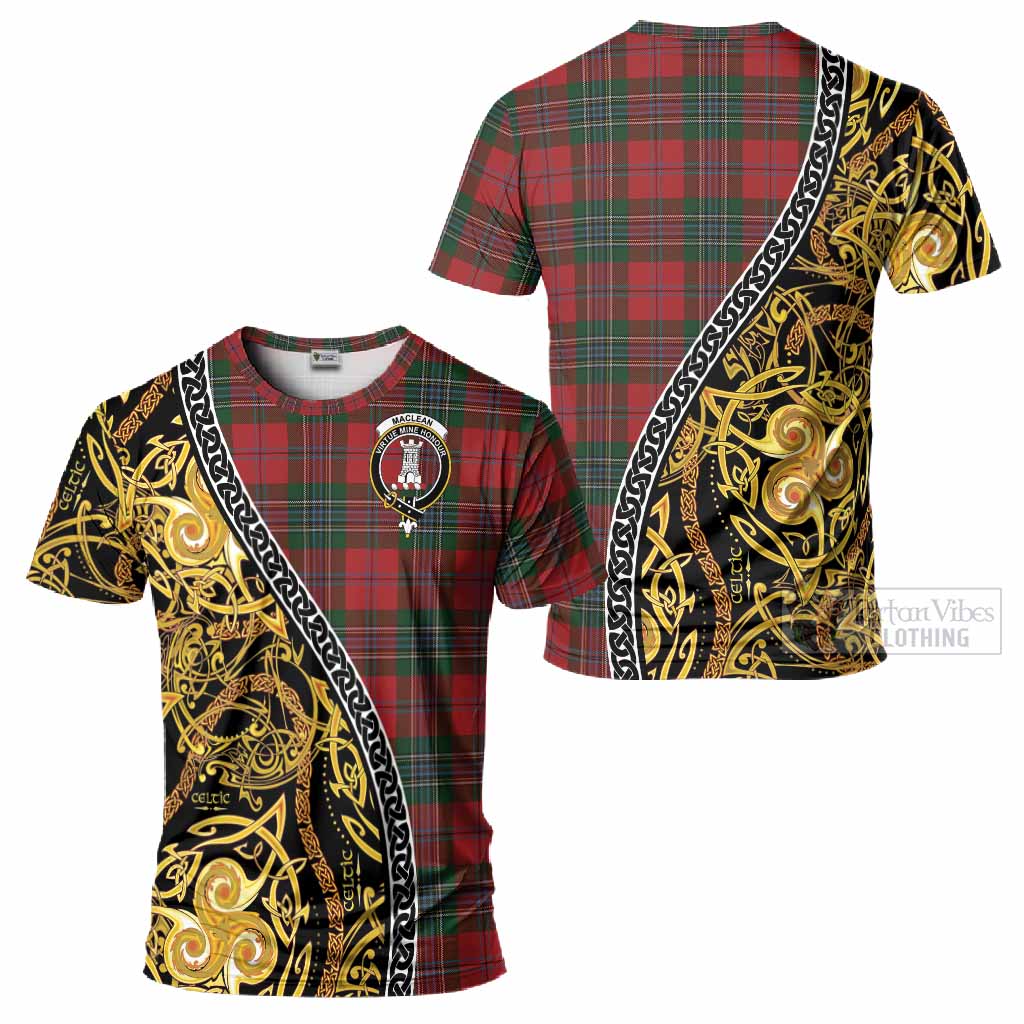 MacLean (McLean) Tartan Crest T-Shirt Celtic Knot and Triple Trickle Spiral Symbols