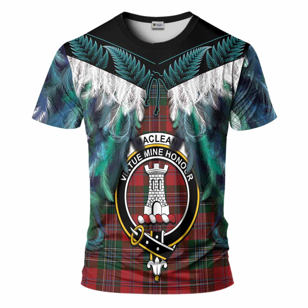 MacLean (McLean) Tartan Crest T-Shirt New Zealand Maori Korowai Cloak