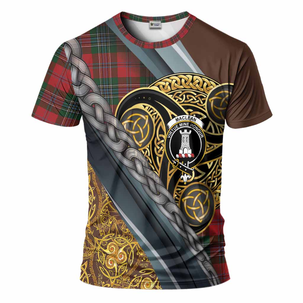 MacLean (McLean) Tartan Crest T-Shirt Scottish Triskele Celtic