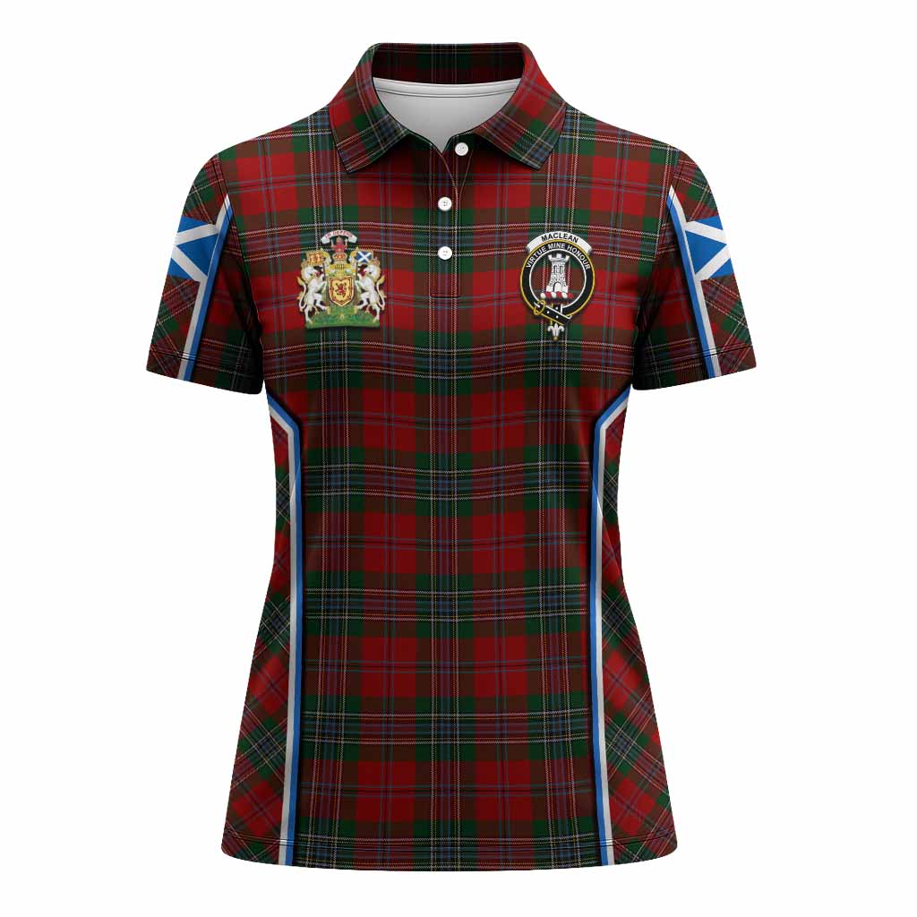 MacLean (McLean) Tartan Crest Women's Polo Shirt Scotland Coat of Arm Flag Style - Tartan Vibes Clothing