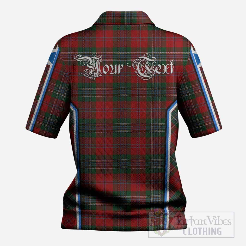 MacLean (McLean) Tartan Crest Women’s Polo Sweater Top Scotland Coat of Arm Flag Style