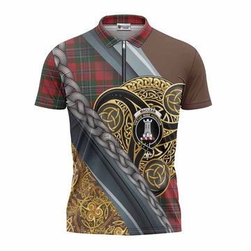 MacLean (McLean) Tartan Crest Zipper Polo Shirt Scottish Triskele Celtic