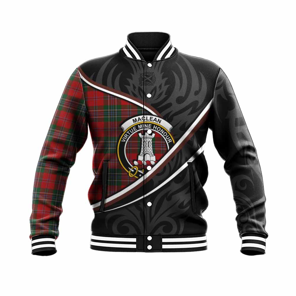 MacLean (McLean) Tartan Family Crest Baseball Jacket Celtic Scottish Thistle Floral - Tartan Vibes Clothing