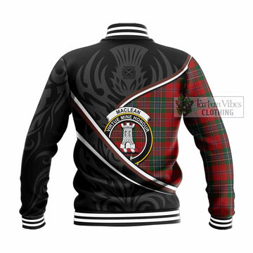 MacLean (McLean) Tartan Family Crest Baseball Jacket Celtic Scottish Thistle Floral