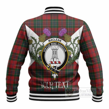 MacLean (McLean) Tartan Family Crest Baseball Jacket Scottish Burns Night Thistle Floral