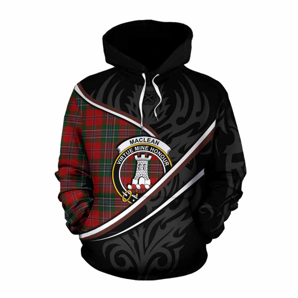 MacLean (McLean) Tartan Family Crest Cotton Hoodie Celtic Scottish Thistle Floral - Tartan Vibes Clothing