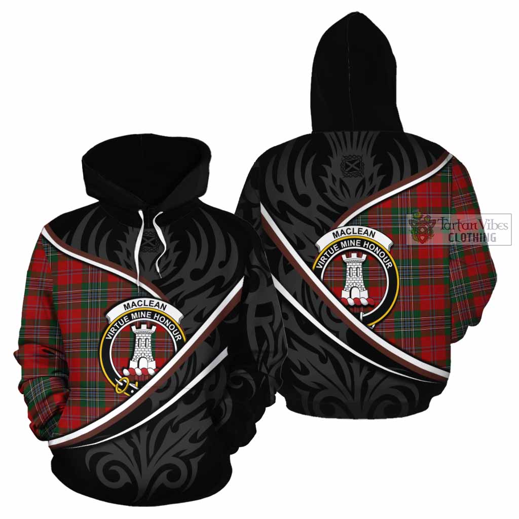 MacLean (McLean) Tartan Family Crest Cotton Hoodie Celtic Scottish Thistle Floral - Tartan Vibes Clothing