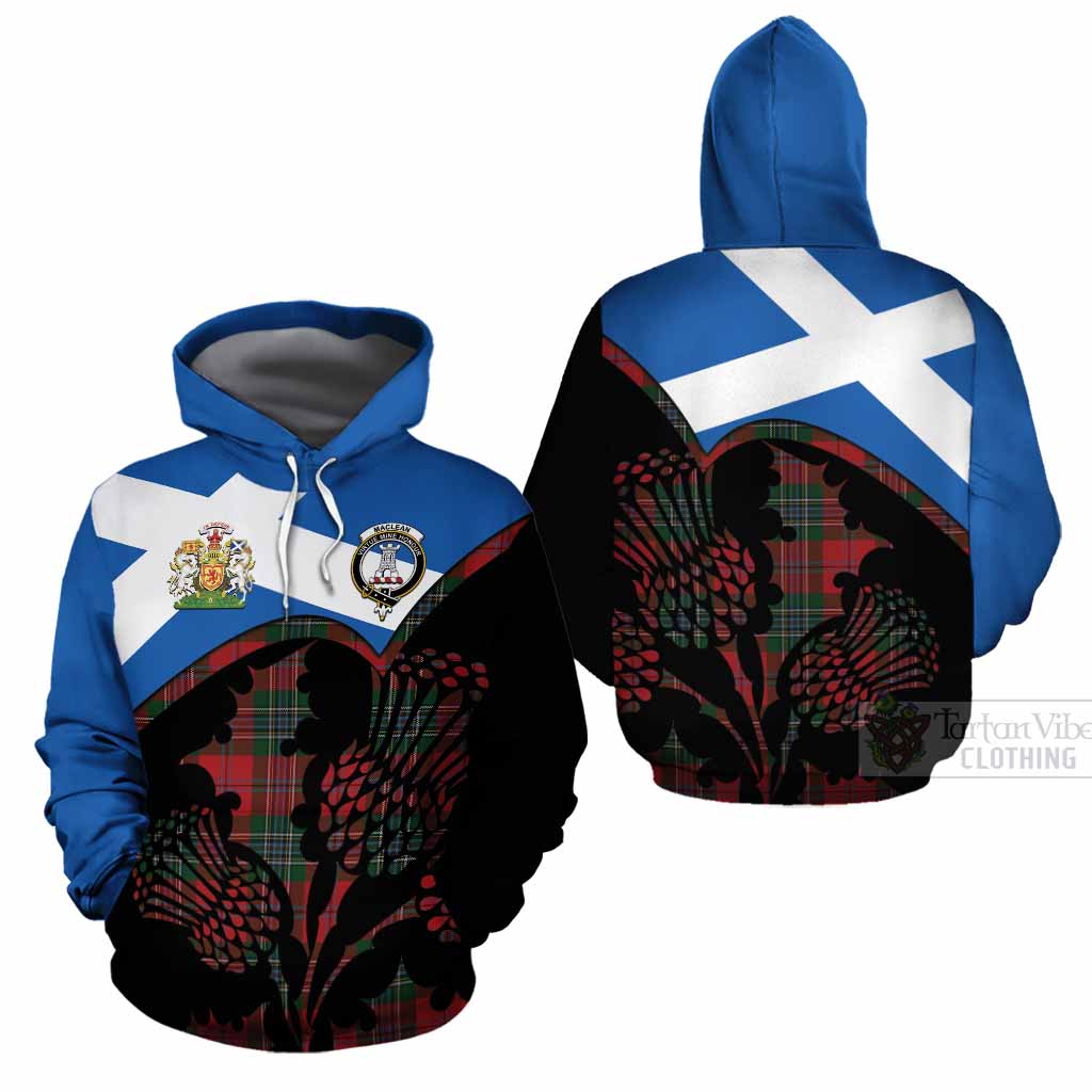MacLean (McLean) Tartan Family Crest Cotton Hoodie Scotland Thistle Floral Flag Style