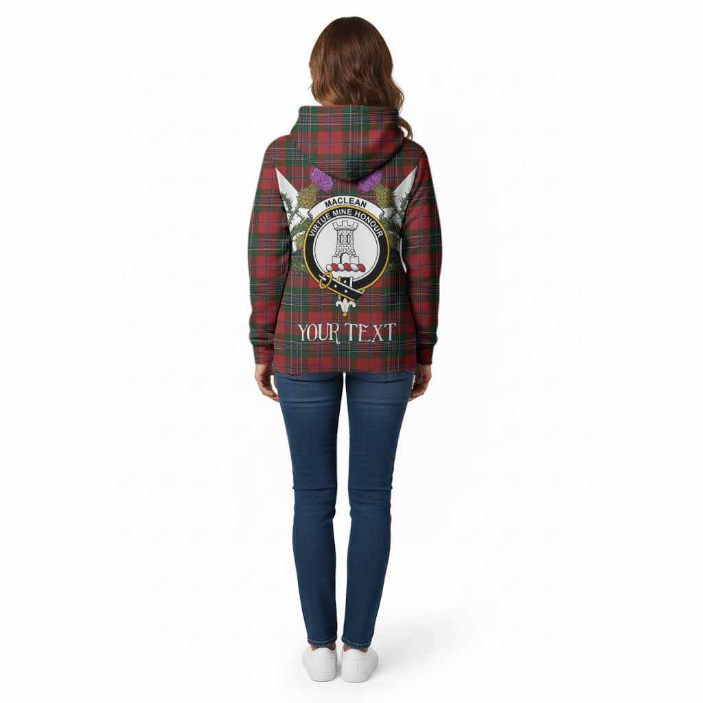 MacLean (McLean) Tartan Family Crest Cotton Hoodie Scottish Burns Night Thistle Floral