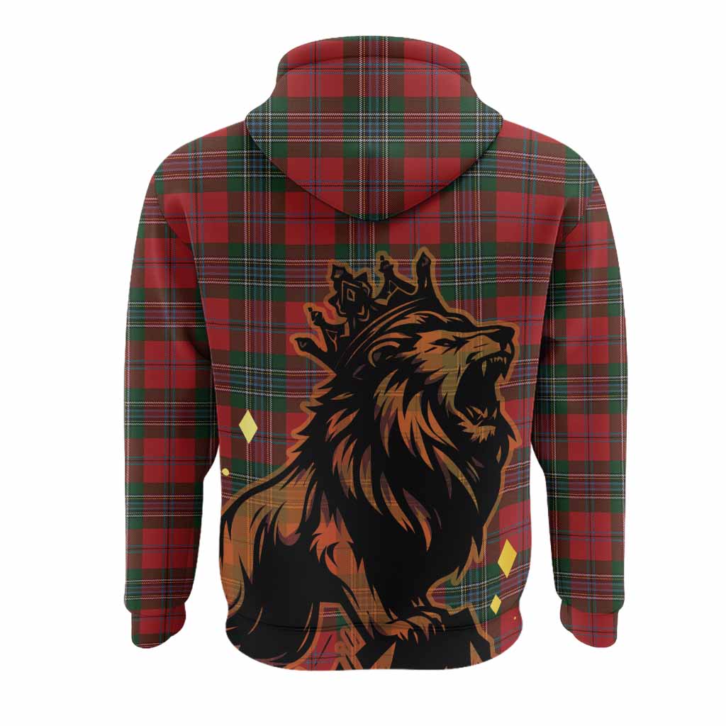 MacLean (McLean) Tartan Family Crest Hoodie Crowned Lion Roaring