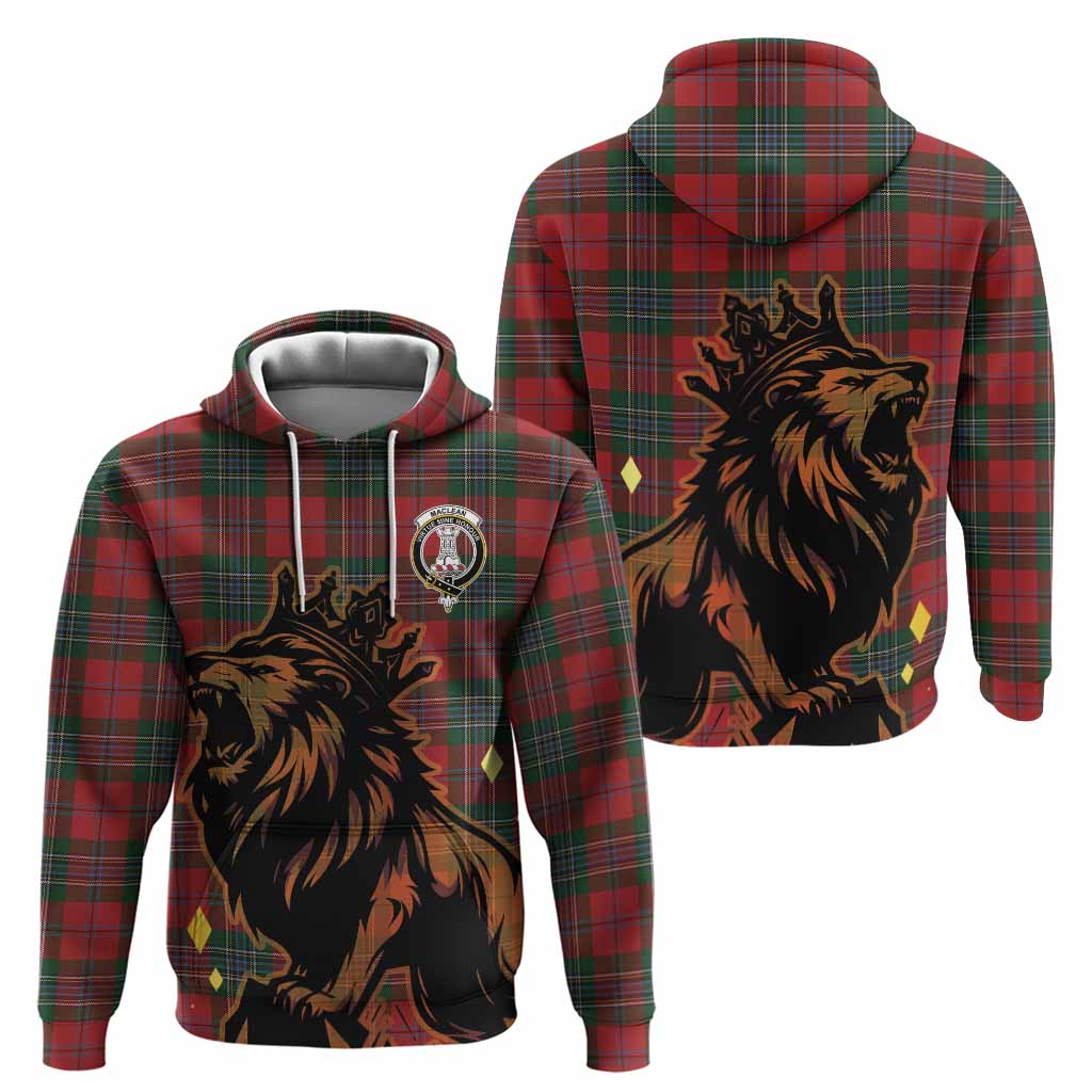 MacLean (McLean) Tartan Family Crest Hoodie Crowned Lion Roaring
