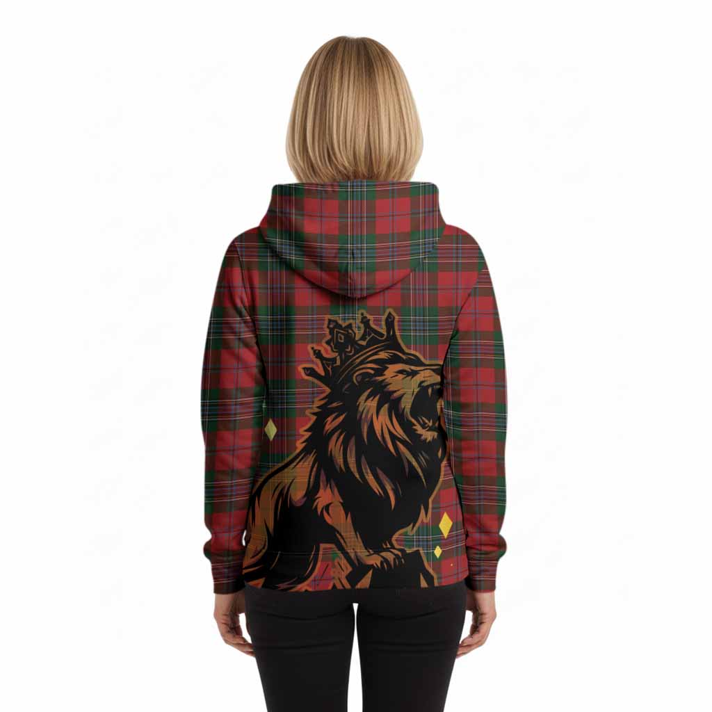 MacLean (McLean) Tartan Family Crest Hoodie Crowned Lion Roaring