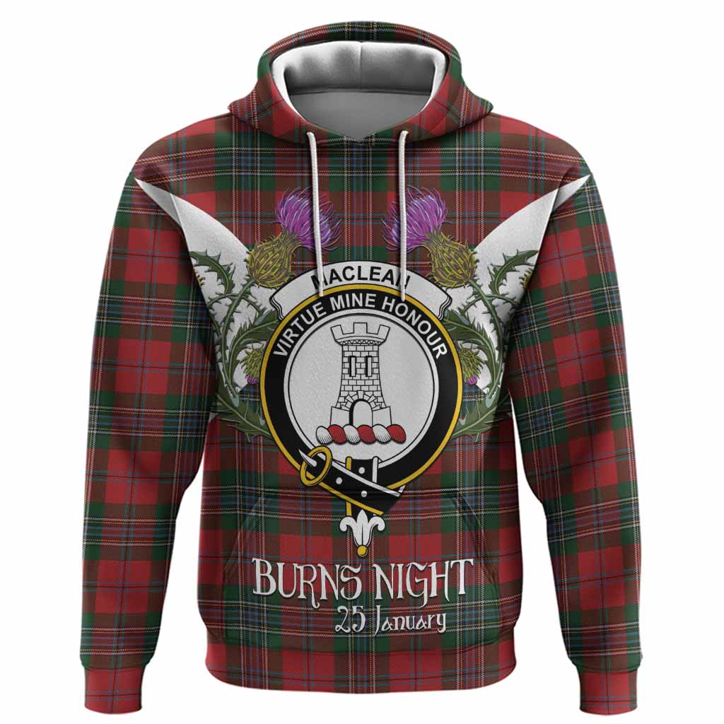 MacLean (McLean) Tartan Family Crest Hoodie Scottish Burns Night Thistle Floral