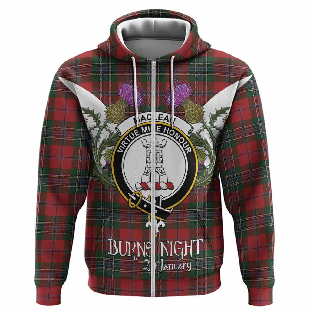 MacLean (McLean) Tartan Family Crest Hoodie Scottish Burns Night Thistle Floral