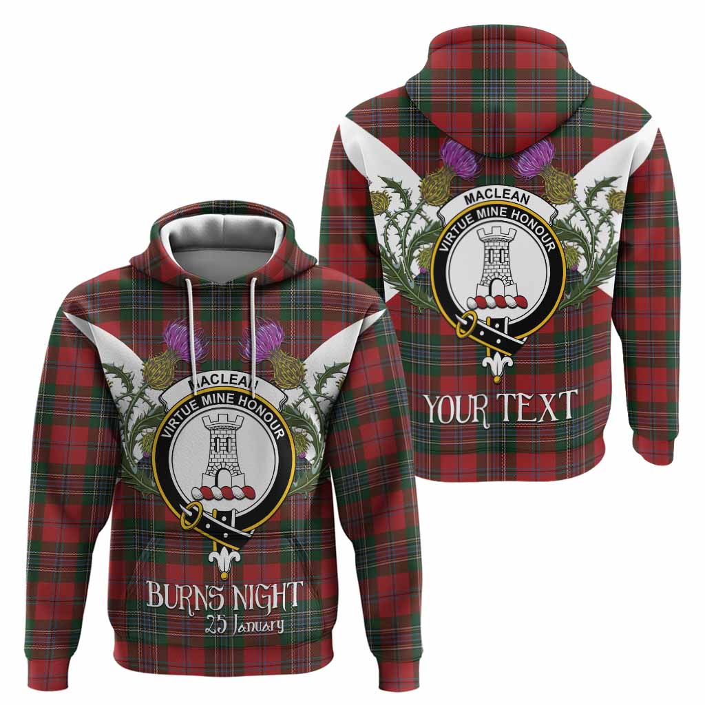 MacLean (McLean) Tartan Family Crest Hoodie Scottish Burns Night Thistle Floral