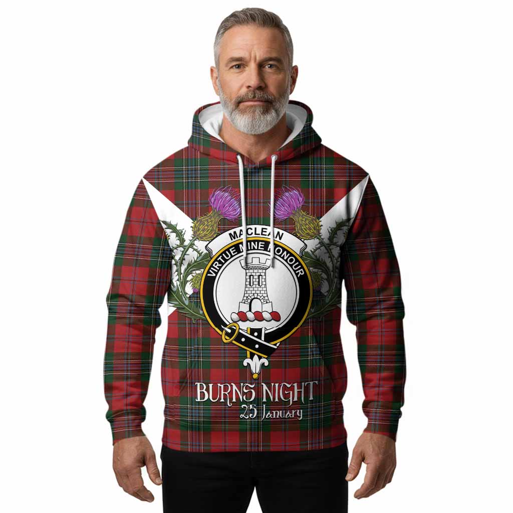 MacLean (McLean) Tartan Family Crest Hoodie Scottish Burns Night Thistle Floral