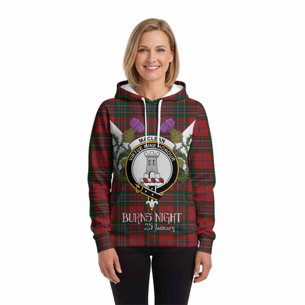 MacLean (McLean) Tartan Family Crest Hoodie Scottish Burns Night Thistle Floral