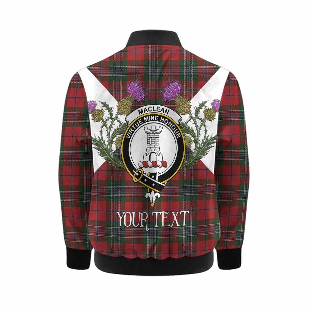 MacLean (McLean) Tartan Family Crest Kid Bomber Jacket Scottish Burns Night Thistle Floral