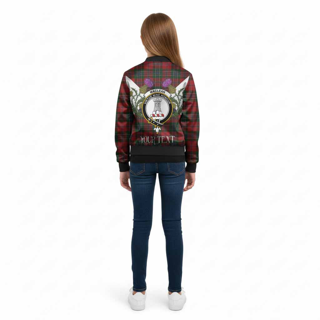 MacLean (McLean) Tartan Family Crest Kid Bomber Jacket Scottish Burns Night Thistle Floral