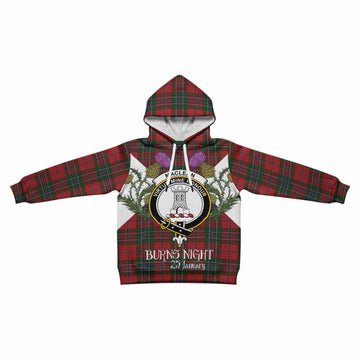 MacLean (McLean) Tartan Family Crest Kid Hoodie Scottish Burns Night Thistle Floral