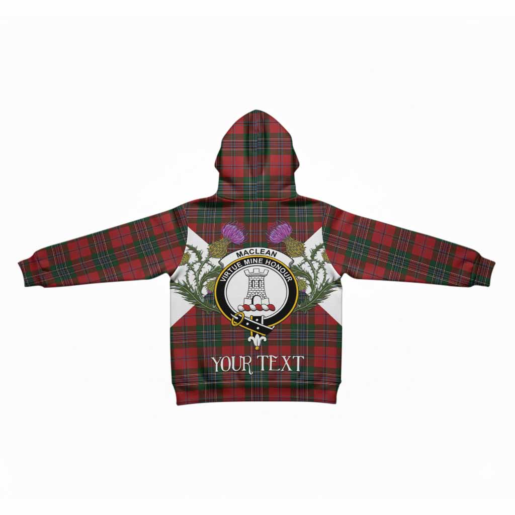 MacLean (McLean) Tartan Family Crest Kid Hoodie Scottish Burns Night Thistle Floral