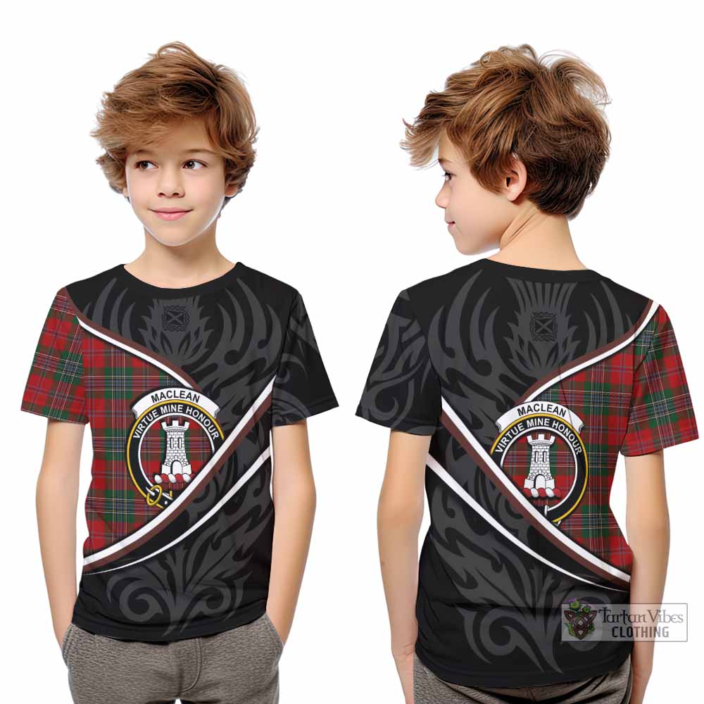 MacLean (McLean) Tartan Family Crest Kid T-shirt Celtic Scottish Thistle Floral - Tartan Vibes Clothing