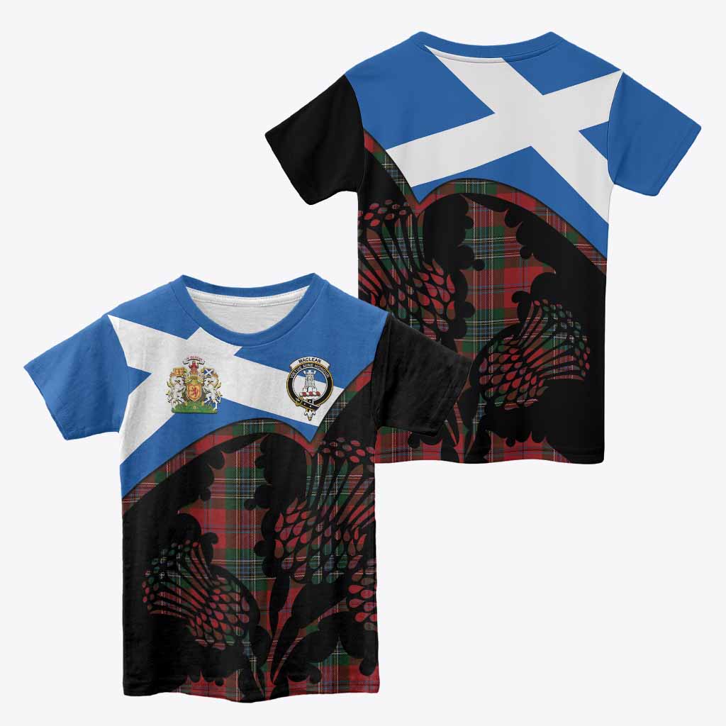 MacLean (McLean) Tartan Family Crest Kid T-shirt Scotland Thistle Floral Flag Style