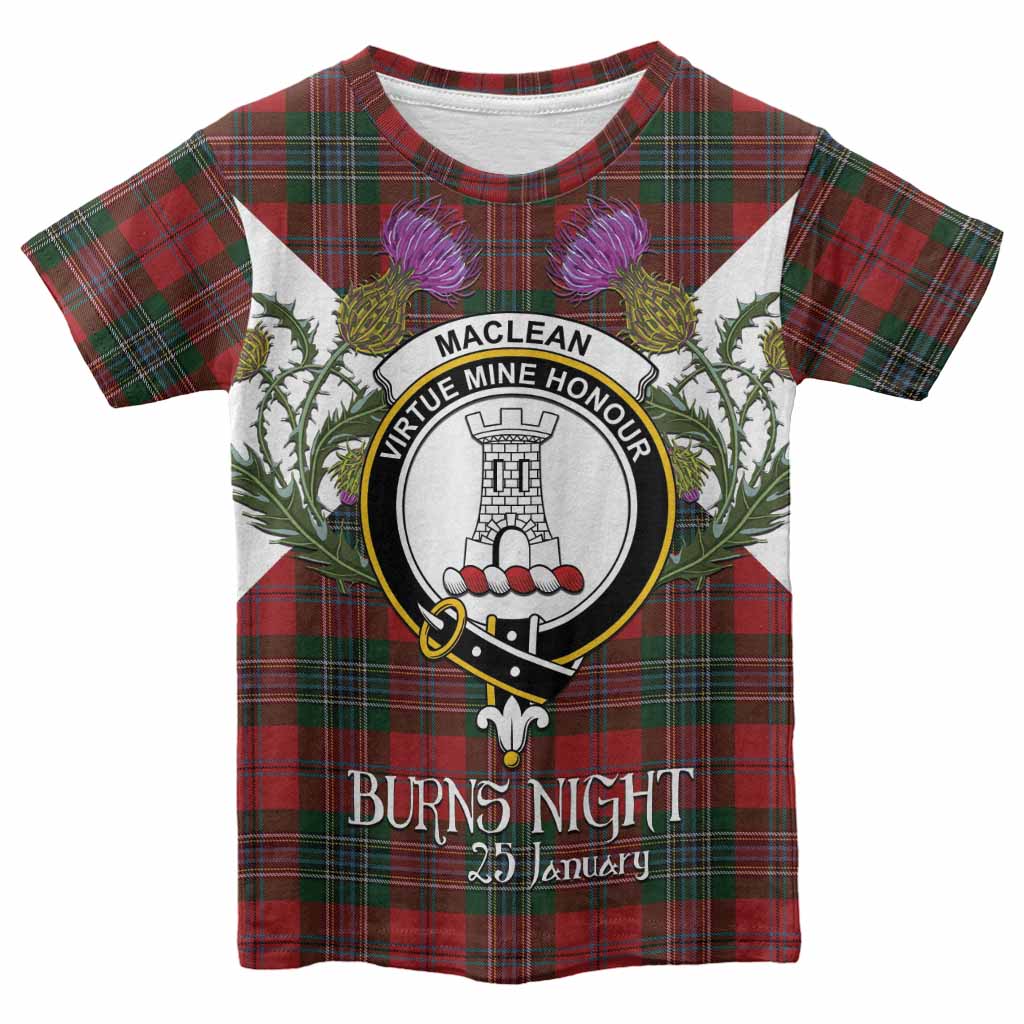 MacLean (McLean) Tartan Family Crest Kid T-shirt Scottish Burns Night Thistle Floral