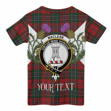 MacLean (McLean) Tartan Family Crest Kid T-shirt Scottish Burns Night Thistle Floral